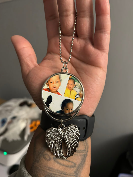 Memorial Rearview Mirror Photo Charm