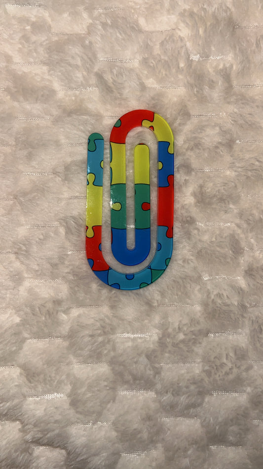 Jumbo Autism Paper Clip Bookmark