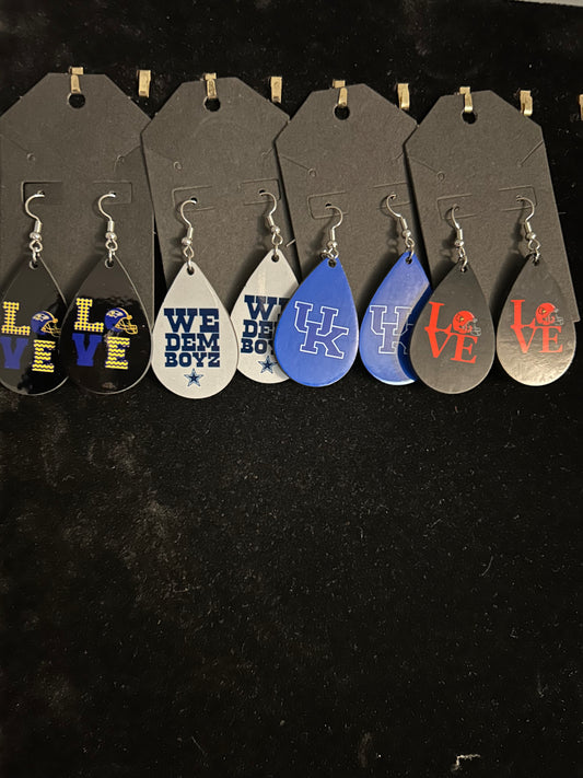 Sports Theme Small Teardrop Earrings