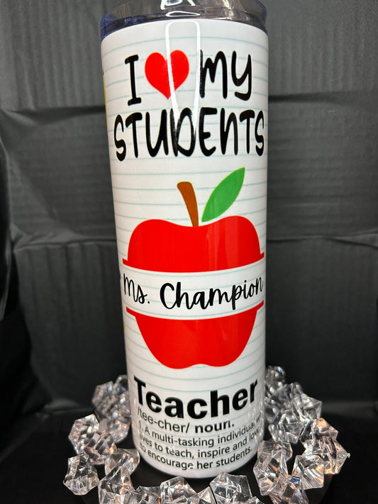 Teacher 20oz Skinny Tumbler