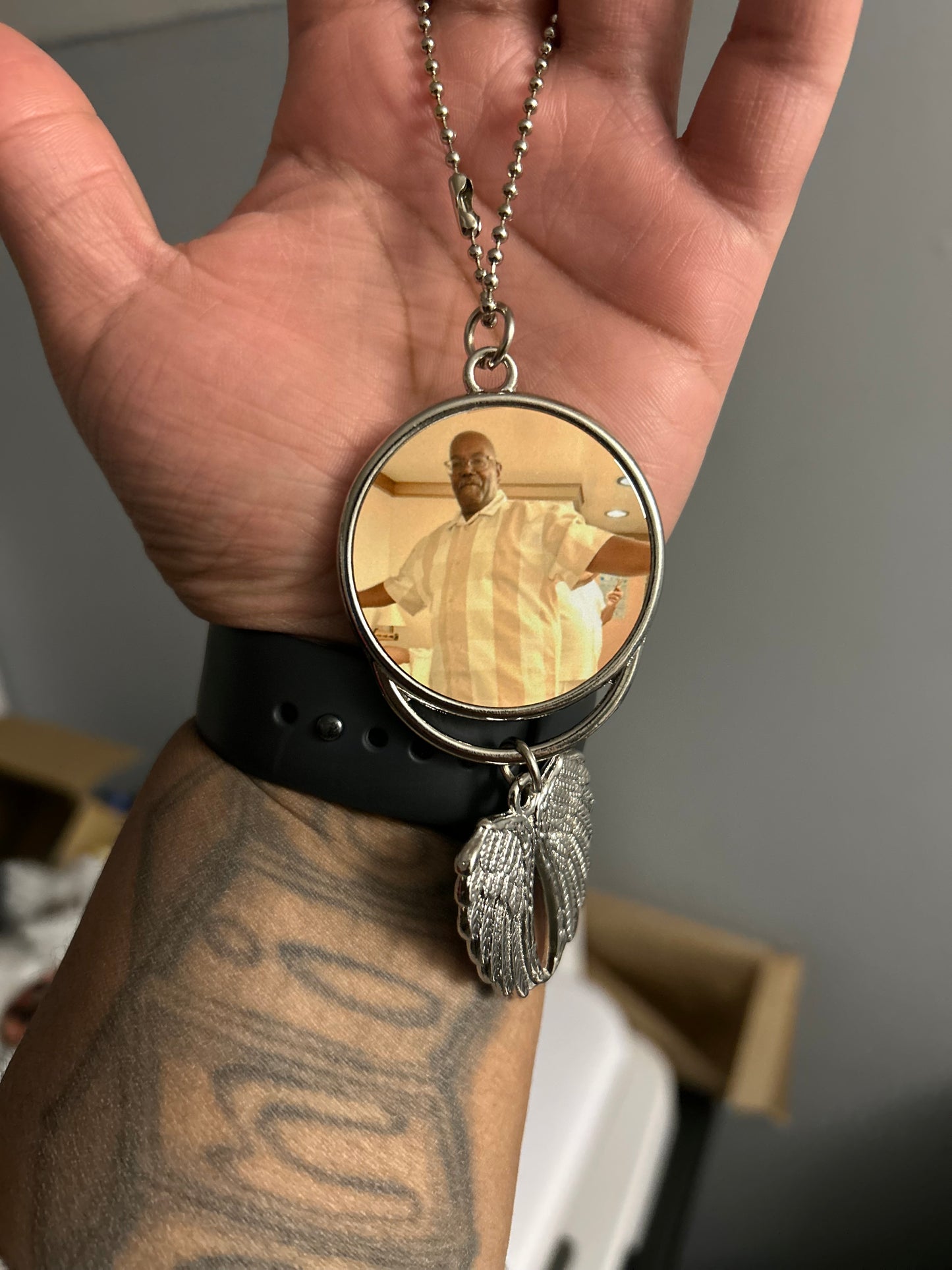 Memorial Rearview Mirror Photo Charm