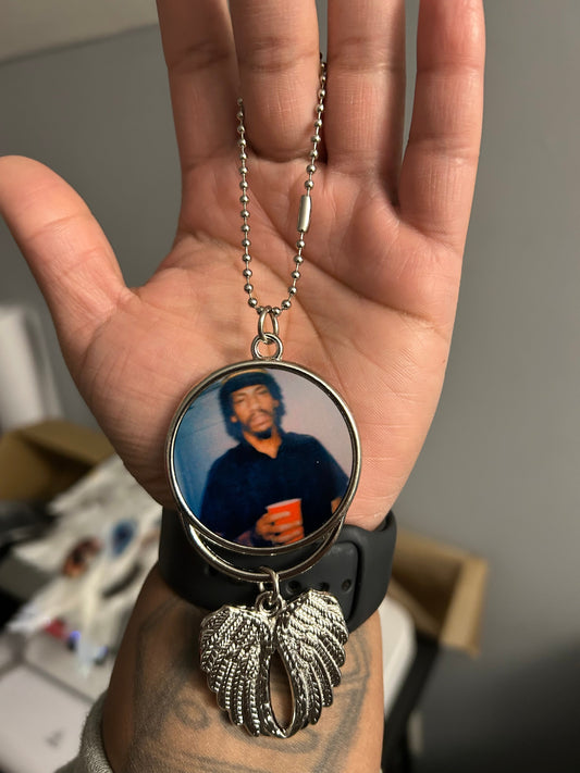 Memorial Rearview Mirror Photo Charm