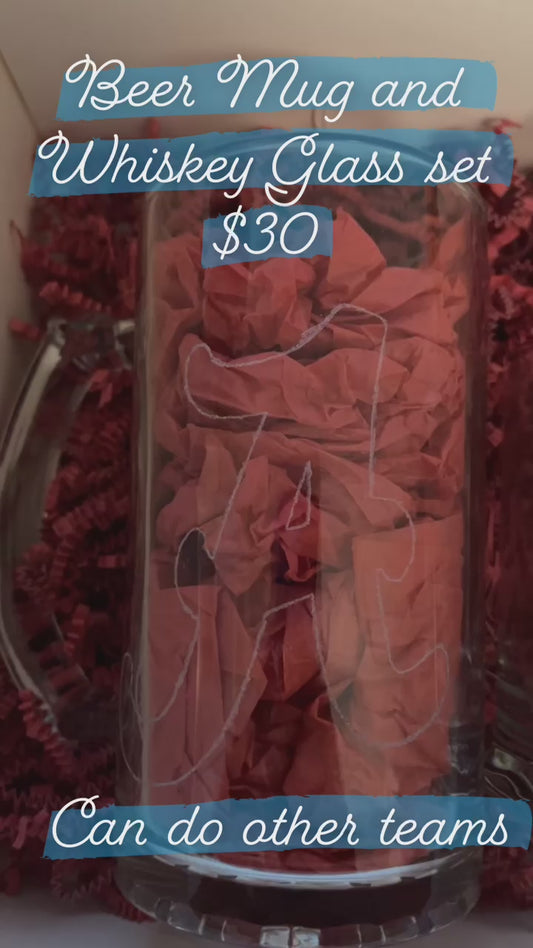 Sport Teams Beer Mug and Whiskey Set