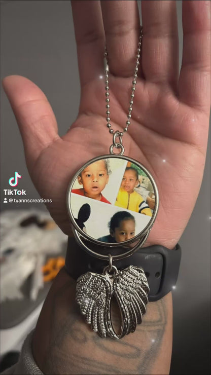 Memorial Rearview Mirror Photo Charm