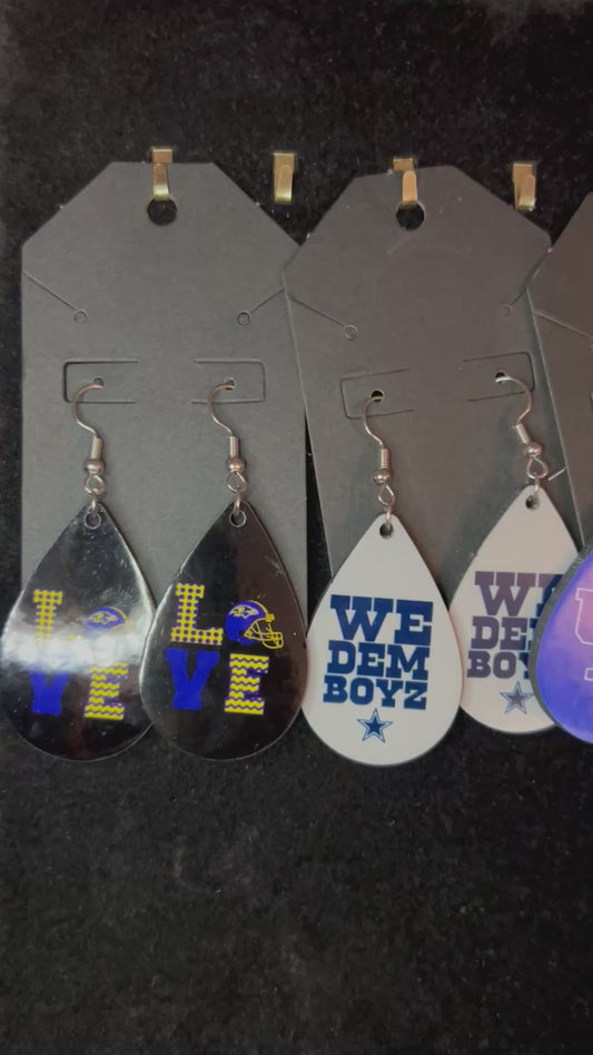 Sports Theme Small Teardrop Earrings